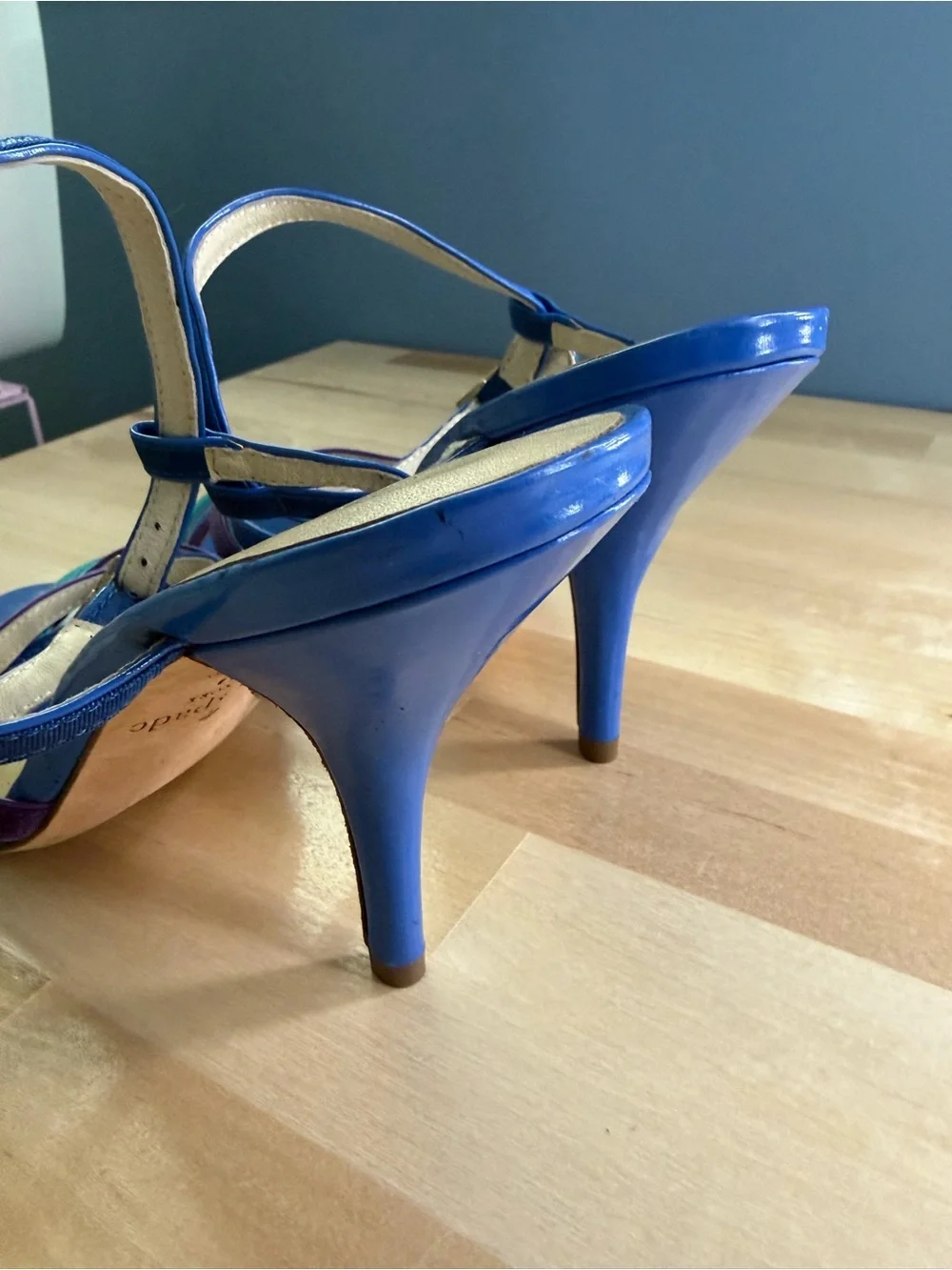 Kate Spade Vero Cuio Blue Strap High Heels Size 10